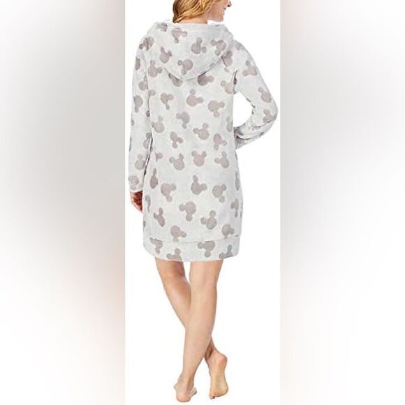 Disney Womens Mickey Mouse Fleece Lounge Hoodie Grey Small - Picture 3 of 14